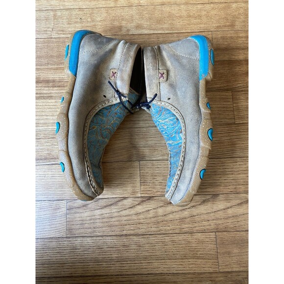 Twisted X Womens Leather Teal Chukka Driving Moc Bomber Shoes Size 6.5 Lace Up - Picture 5 of 8
